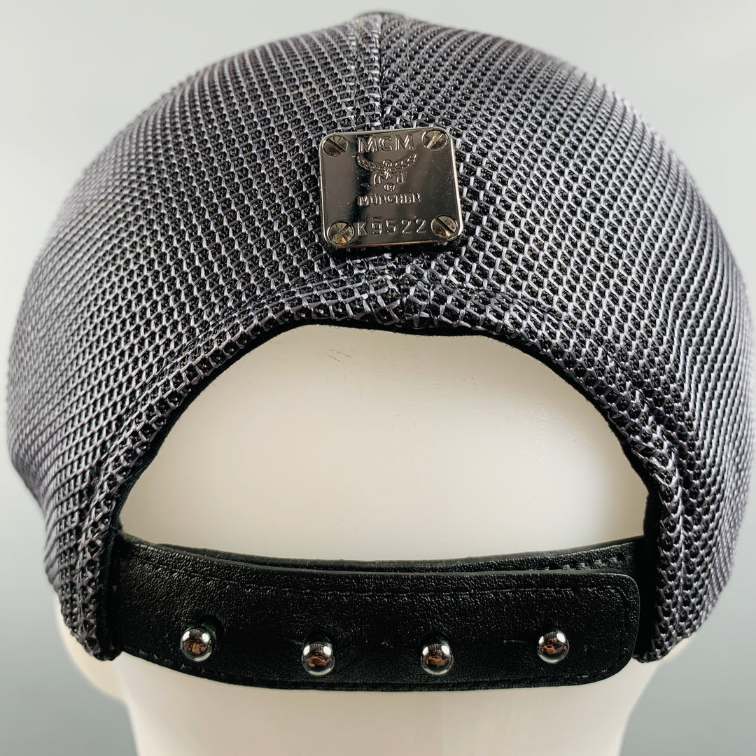 MCM Black Grey Logo PVC Hats