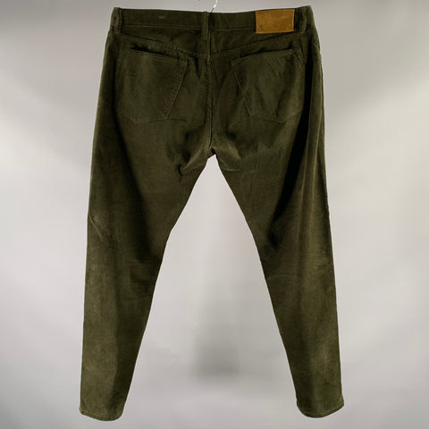 TODD SNYDER Size 36 Green Olive Corduroy Cotton Blend Pants