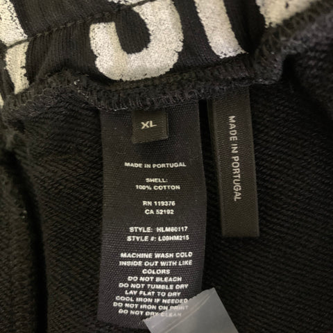 HELMUT LANG SS2020 Size XXL Black White 119376 Logo Cotton T Shirt & Shorts Set