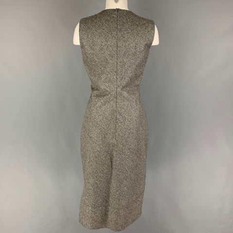 RICHARD TYLER Size 8 Grey Heather Virgin Wool Cashmere Heather Sleeveless Dress