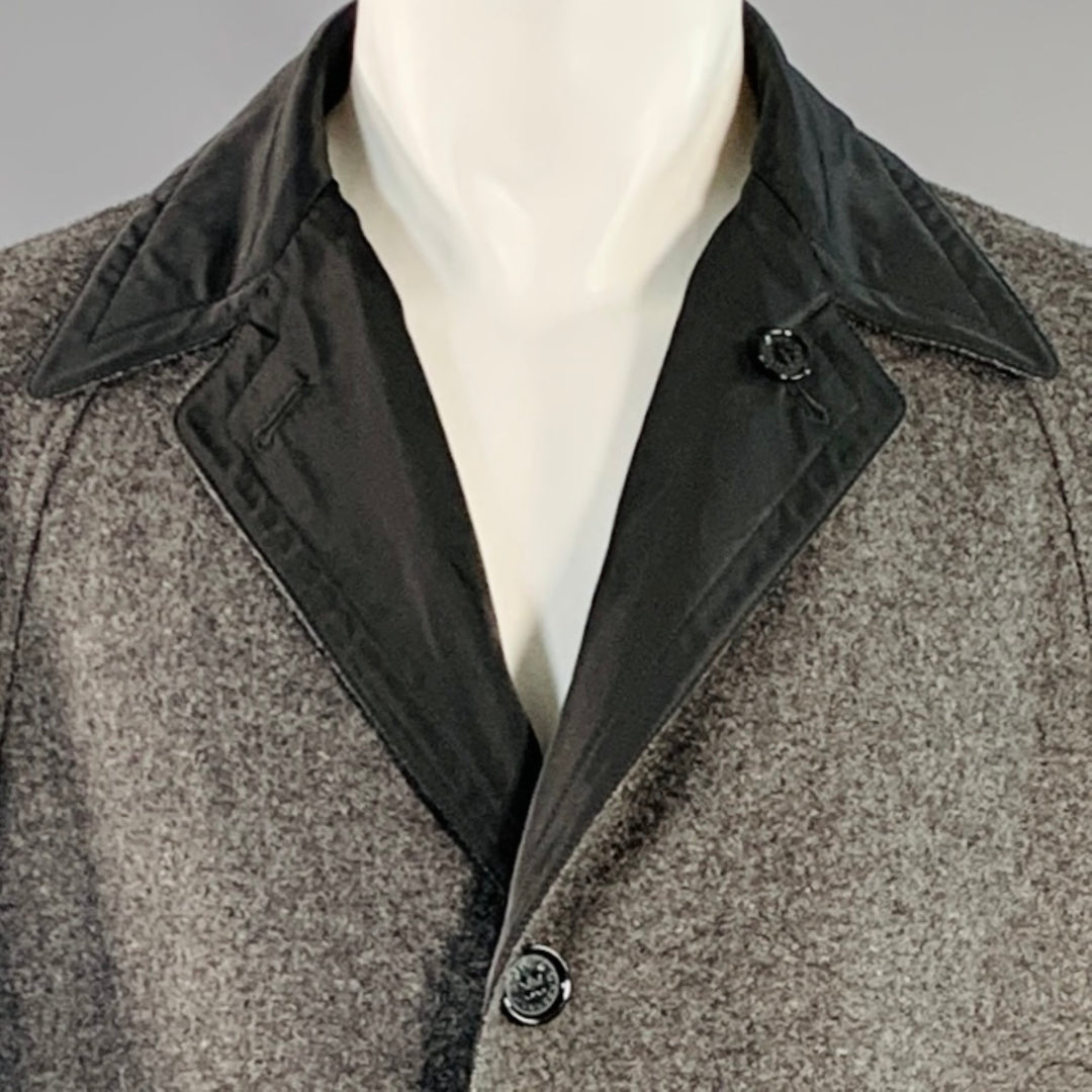 DOLCE & GABBANA Size 38 Grey Black Reversible Buttoned Coat