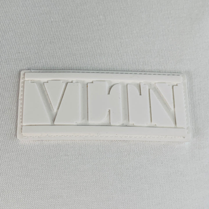 VALENTINO Size XL White Logo Cotton Short Sleeve Crew Neck T-shirt