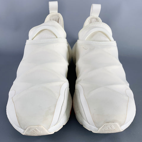 Y-3 Size 11 Ultraboost 22 White Nylon Slip On Sneakers