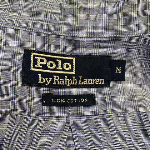 POLO by RALPH LAUREN Size M Blue White Plaid Cotton Long Sleeve Shirt
