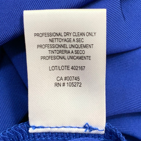 HALSTON Size 0 Blue Cobalt Ruched One Shoulder Long Evening Gown