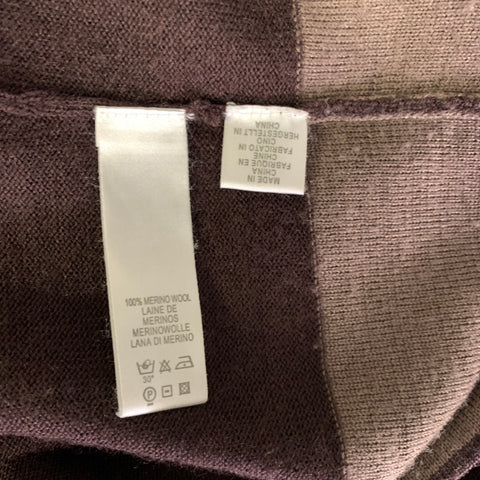 PS by PAUL SMITH Size L Brown Maroon Geometric Merino Wool Ribbed Pullover
