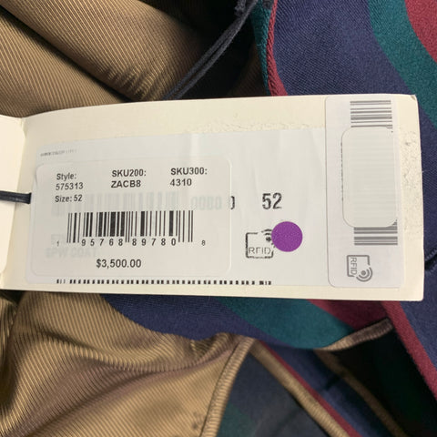 GUCCI 2019 Taille 42 Manteau en laine à rayures noires et bordeaux