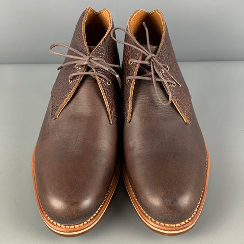 HELM Taille 8.5 Bottes Chukka à lacets en cuir marron