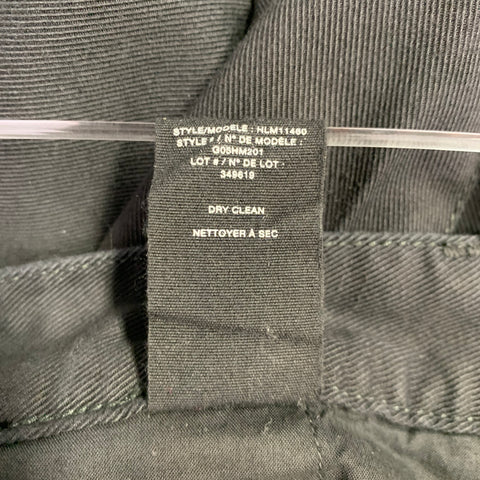 HELMUT LANG Size 32 Black Twill Cotton Blend Pleated Casual Pants