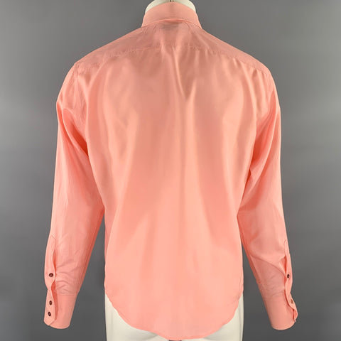Chemise en Soie Boutonnée à Manches Longues GUCCI Taille M Rose Pêche