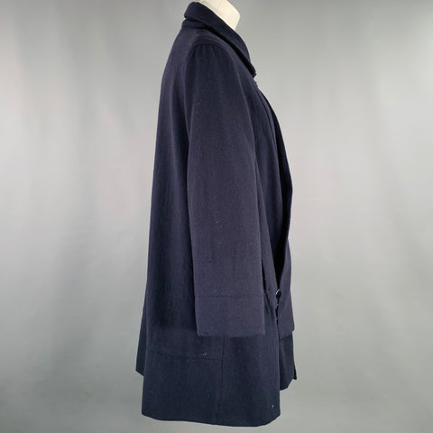 Manteau trapèze KAPITAL taille S en laine mélangée bleu marine