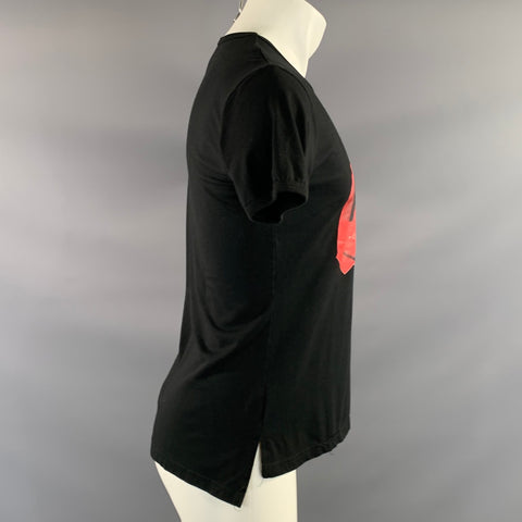 VIVIENNE WESTWOOD FW1987 Size S Black Red Graphic Cotton Crew Neck T Shirt