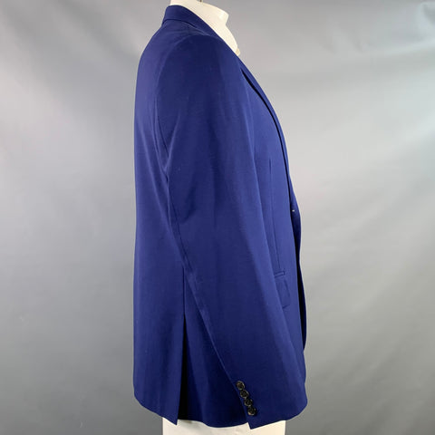 PAUL SMITH Veste de sport en laine bleue à revers cranté, taille 44 Regular