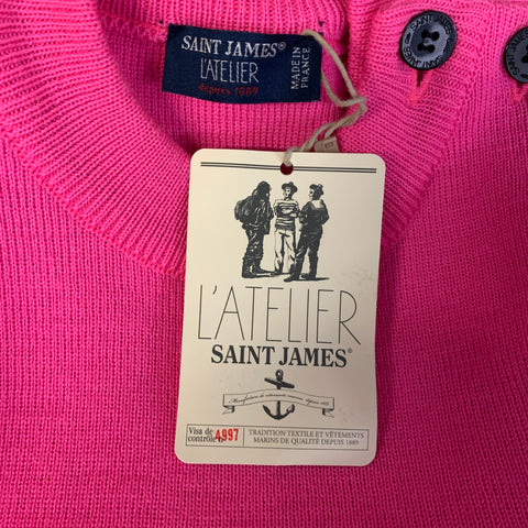 SAINT JAMES Size L Pink Wool Knitted Sailor Sweater Womens