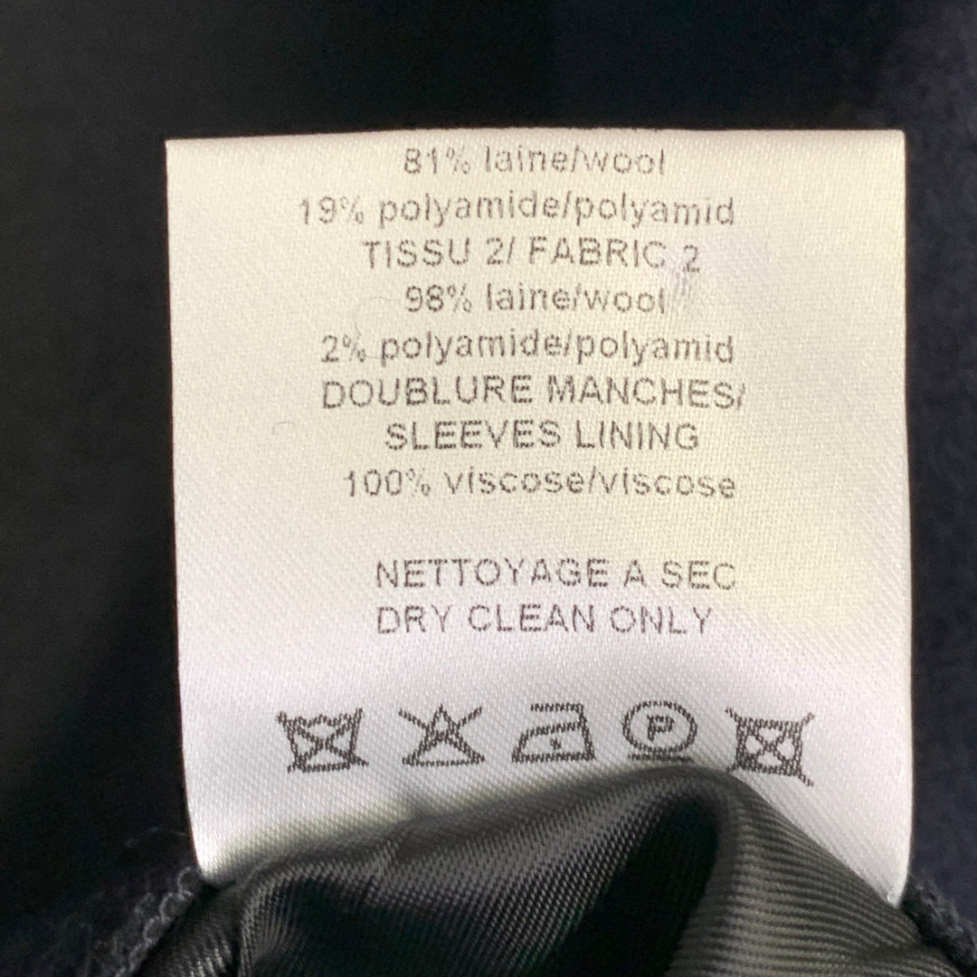 LANVIN Size 40 Navy Black Two Toned Wool Blend Snaps Sport Coat