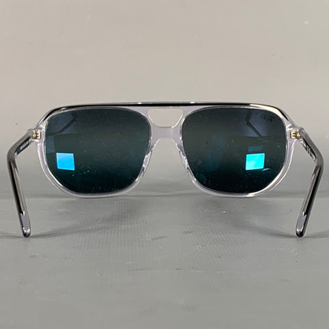 RAY-BAN Bill One Chromance Black Transparent Acetate Two Tone Polarized Aviator Sunglasses