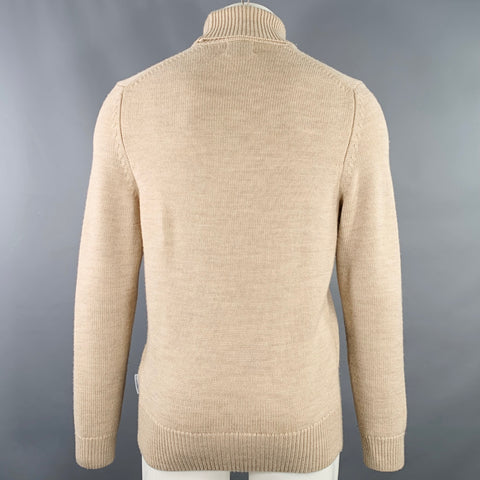 NN07 Size S Beige Knit Wool Turtleneck Sweater