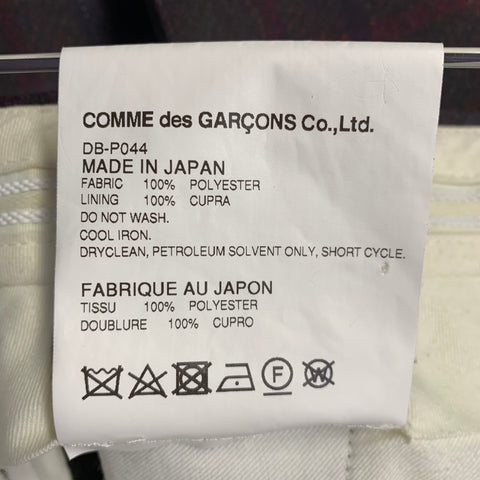COMME des GARCONS HOMME DEUX Size M Brown Navy Red Plaid Polyester Tapered Dress Pants