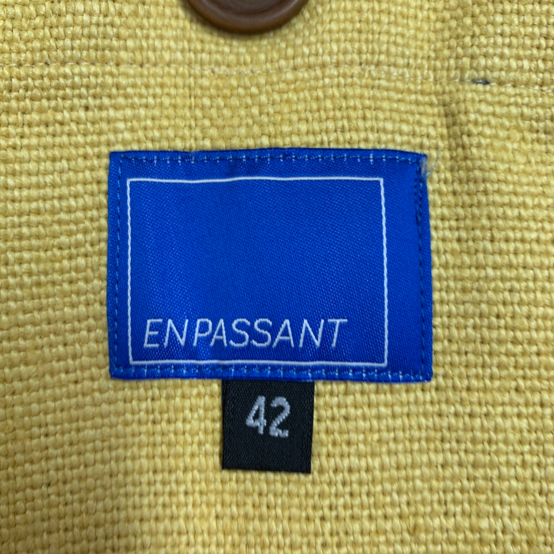 EN PASSANTSize 42 Yellow Linen Button Up Jacket