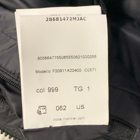 MONCLER Size S Beaufortain White Black Color Block Polyamide Zip Snaps Bomber Jacket