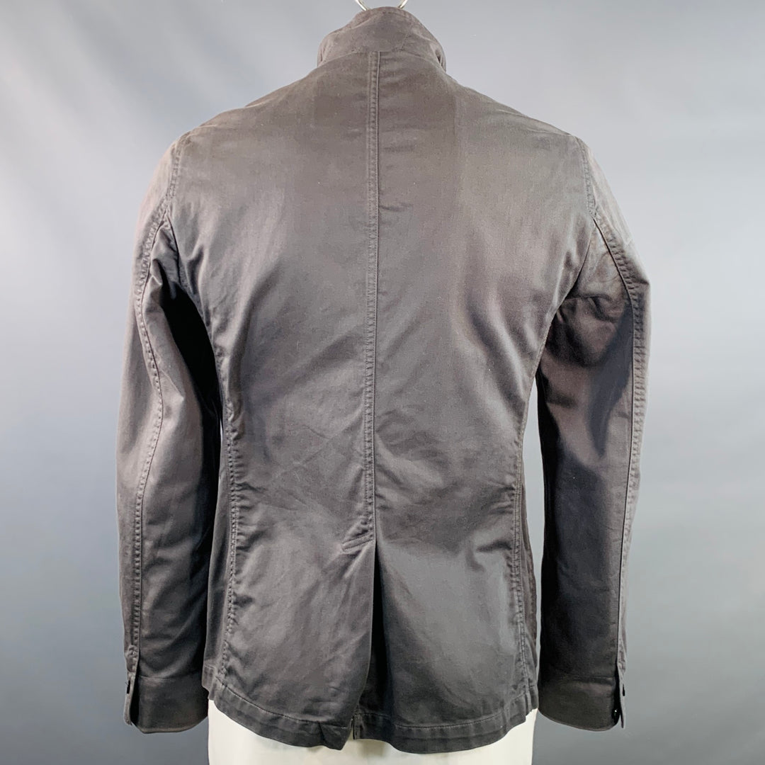 BURBERRY BRIT Size L Grey Slate Cotton Buttoned Jacket