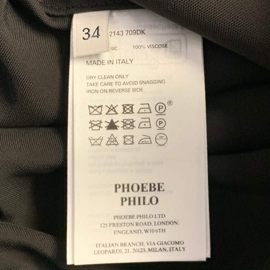 PHOEBE PHILO Size XS Black Viscose Satin Elastic Waistband Track Shorts