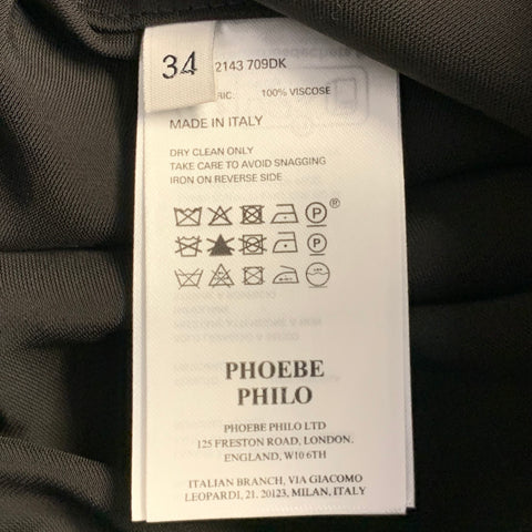 PHOEBE PHILO Size XS Black Viscose Satin Elastic Waistband Track Shorts