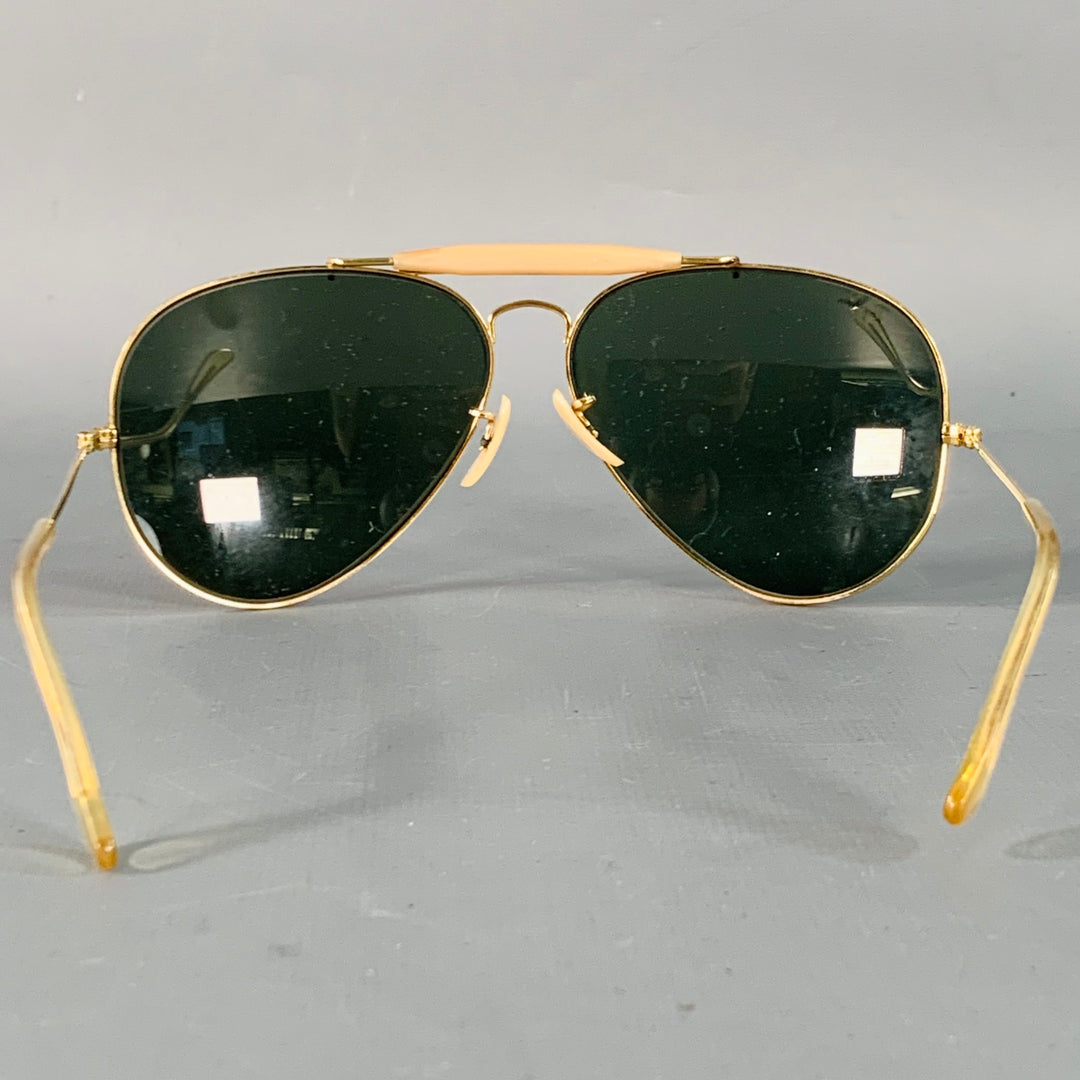 RAY-BAN Vintage Outdoorsman Gold Metal Aviator Sunglasses
