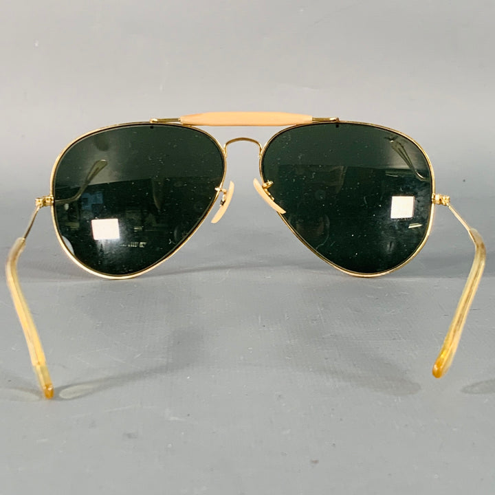RAY-BAN Vintage Outdoorsman Gold Metal Aviator Sunglasses