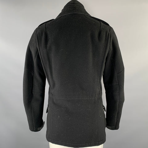 RALPH LAUREN Size S Black Wool Blend Coat Jacket
