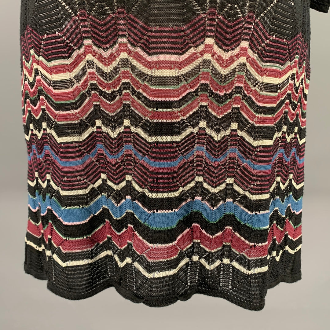 M MISSONI Size 2 Black Viscose Wool Blend Lace Scoop Neck Dress