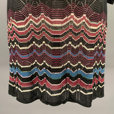 M MISSONI Size 2 Black Viscose Wool Blend Lace Scoop Neck Dress