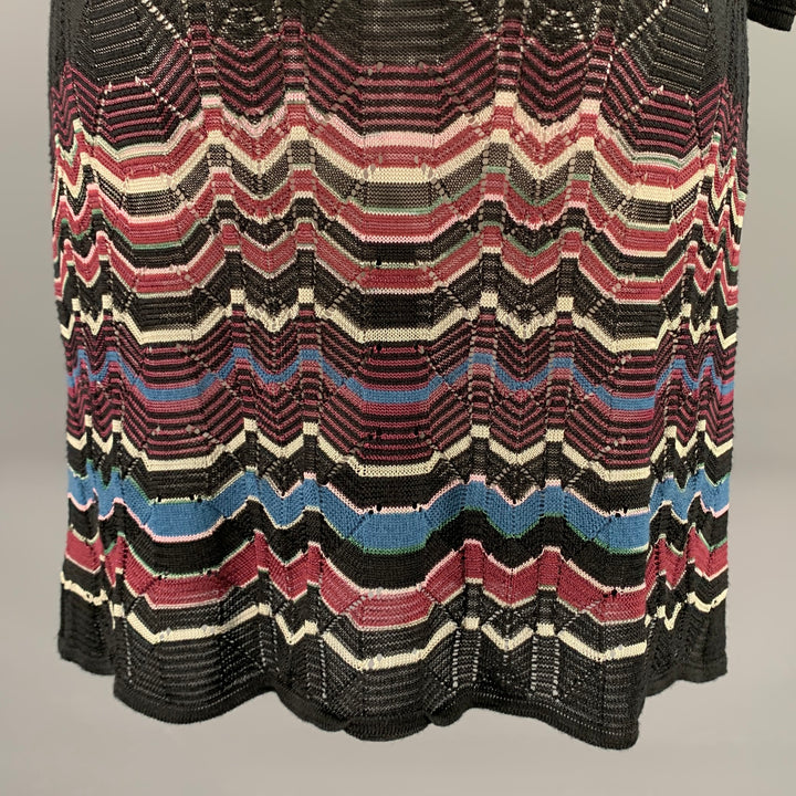 M MISSONI Size 2 Black Viscose Wool Blend Lace Scoop Neck Dress