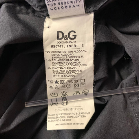 D&G by DOLCE & GABBANA Size M Black Cotton Elastane Long Sleeve Shirt