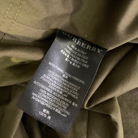 BURBERRY PRORSUM SS2012 Size 42 Green Olive Cotton Parka Coat