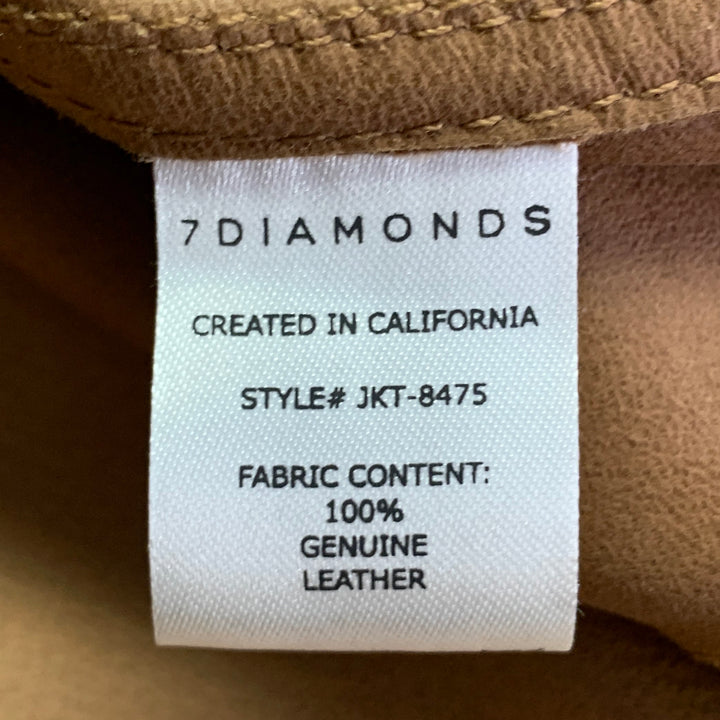 7 DIAMONDS Size XXL Camel Suede Two Pockets Zip Up Jacket