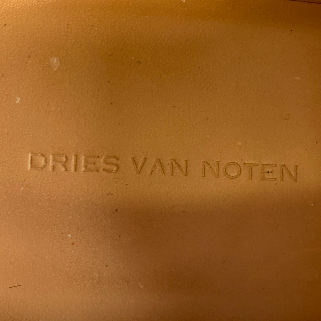 DRIES VAN NOTEN Size 7 Black Leather Chunky Heel Penny Loafers