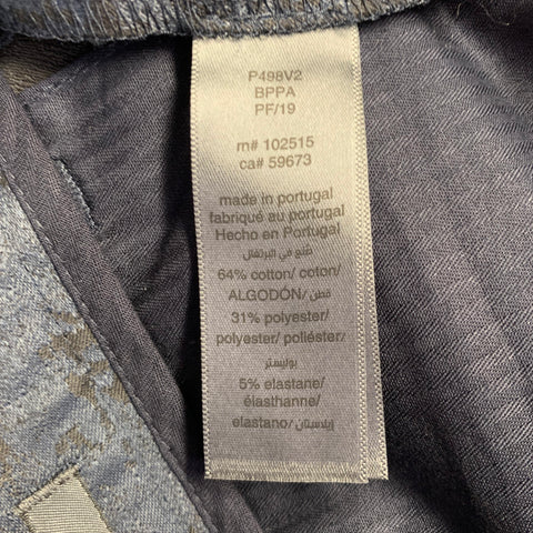 Pantalon habillé JOHN VARVATOS taille 32 en mélange de coton marbré marine et noir, braguette zippée