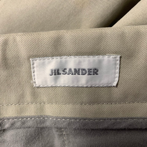 JIL SANDER Size 38 Khaki Cotton Flat Front Casual Pants