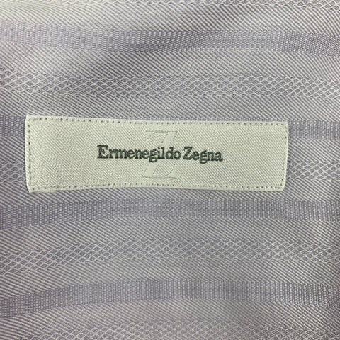 ERMENEGILDO ZEGNA Size L Lavender Purple Cotton Button Up Long Sleeve Shirt