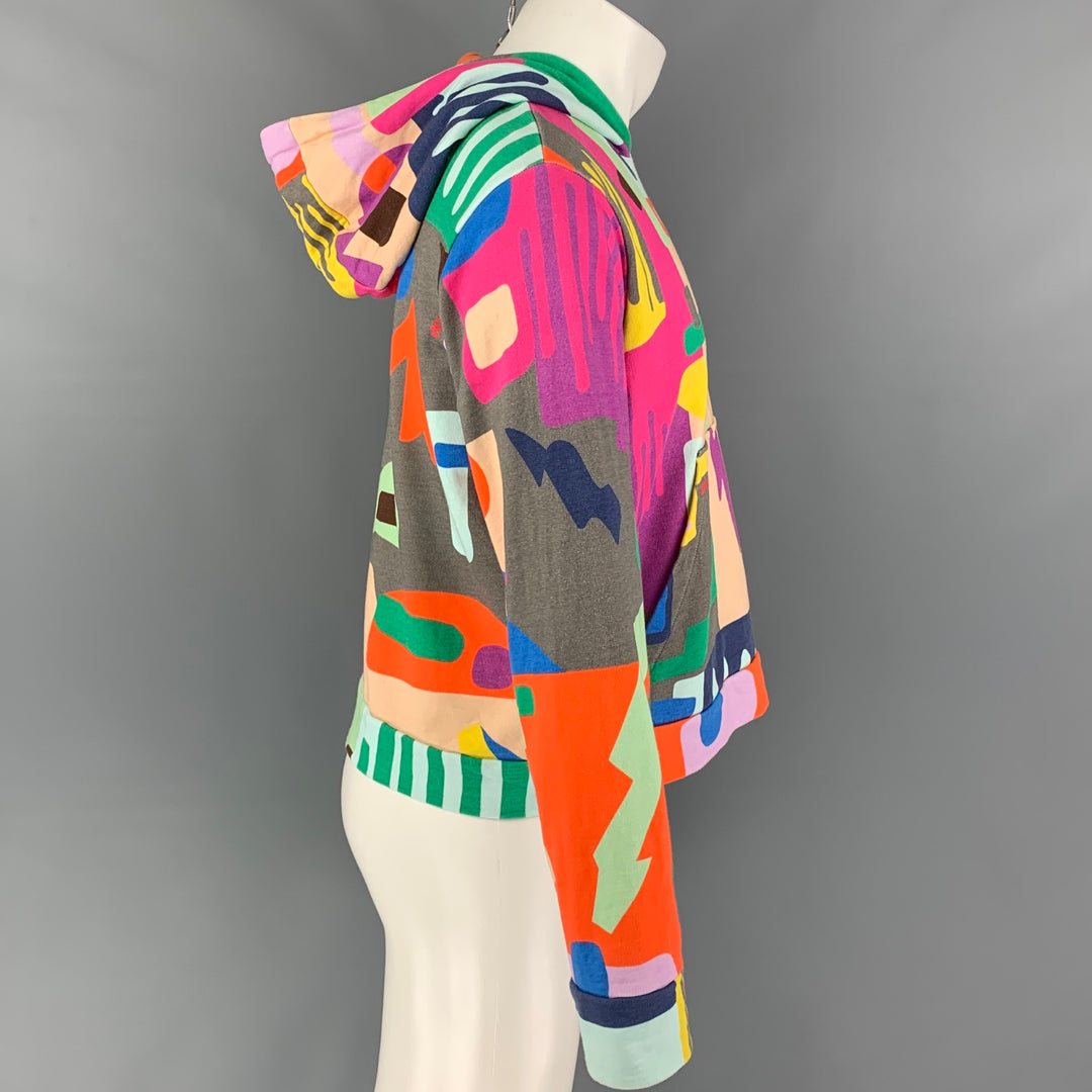 WALTER VAN BEIRENDONCK AW19 Size M Multi Color Drip Print Hooded Sweatshirt