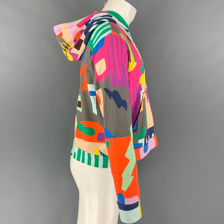 WALTER VAN BEIRENDONCK AW19 Size M Multi Color Drip Print Hooded Sweatshirt