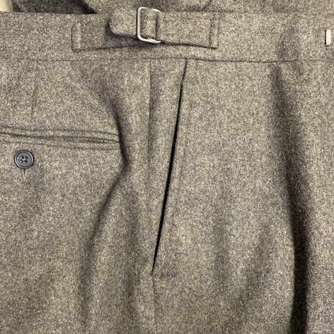 POLO BY RALPH LAUREN Size 38 Regular Grey Virgin Wool Double Breasted Peak Lapel Suit