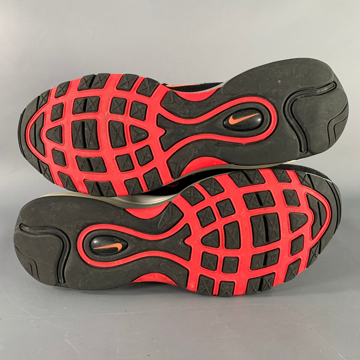 NIKE Size 10.5 Air Max 97 Sunset Black Pink Color Block Mesh Low Top Sneakers
