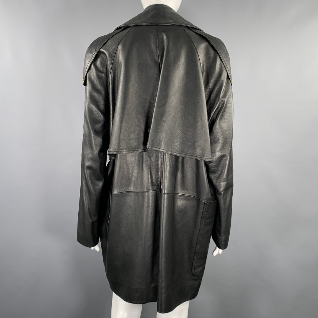 KHAITE Size S -The Eden- Black Gold Leather Calfskin Trench Coat