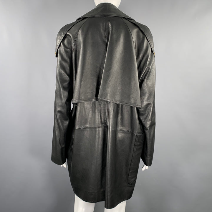 KHAITE Size S -The Eden- Black Gold Leather Calfskin Trench Coat