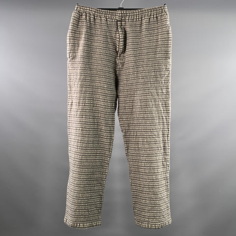UNDERCOVER Size M Grey White Plaid Wool Elastic Waistband Casual Pants
