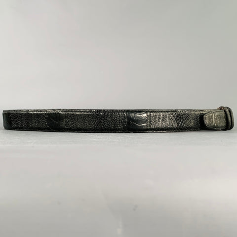 NO BRAND Size 42 Black Croc Embossed Leather Belt