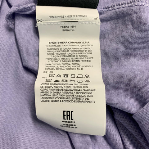 STONE ISLAND Size L Purple Cotton Logo Half Placket Polo