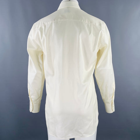 ERMENEGILDO ZEGNA Size M Cream Cotton Button Down Long Sleeve Shirt